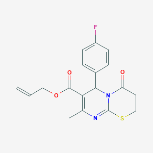 molecular formula C18H17FN2O3S B15029376 prop-2-en-1-yl 6-(4-fluorophenyl)-8-methyl-4-oxo-3,4-dihydro-2H,6H-pyrimido[2,1-b][1,3]thiazine-7-carboxylate 