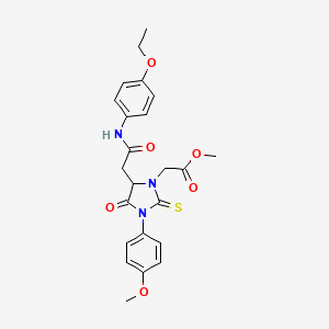 Methyl [5-{2-[(4-ethoxyphenyl)amino]-2-oxoethyl}-3-(4-methoxyphenyl)-4-oxo-2-thioxoimidazolidin-1-yl]acetate