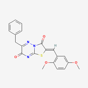 (2Z)-6-benzyl-2-(2,5-dimethoxybenzylidene)-7H-[1,3]thiazolo[3,2-b][1,2,4]triazine-3,7(2H)-dione