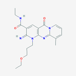 7-(3-ethoxypropyl)-N-ethyl-6-imino-11-methyl-2-oxo-1,7,9-triazatricyclo[8.4.0.0^{3,8}]tetradeca-3(8),4,9,11,13-pentaene-5-carboxamide