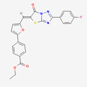 ethyl 4-(5-{(Z)-[2-(4-fluorophenyl)-6-oxo[1,3]thiazolo[3,2-b][1,2,4]triazol-5(6H)-ylidene]methyl}-2-furyl)benzoate