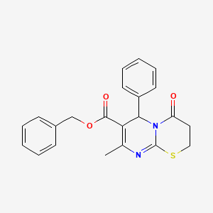 molecular formula C22H20N2O3S B15029434 benzyl 8-methyl-4-oxo-6-phenyl-2H,3H,4H,6H-pyrimido[2,1-b][1,3]thiazine-7-carboxylate 