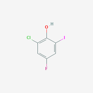 molecular formula C6H3ClFIO B1502947 2-Chloro-4-fluoro-6-iodophenol 