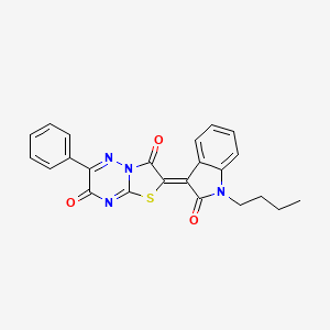 molecular formula C23H18N4O3S B15029481 2-(1-Butyl-2-oxoindolin-3-ylidene)-6-phenyl-2H-thiazolo[3,2-b][1,2,4]triazine-3,7-dione CAS No. 607385-06-8