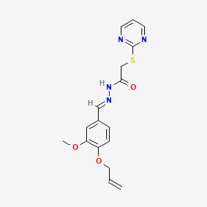 N'-[(E)-[3-Methoxy-4-(prop-2-EN-1-yloxy)phenyl]methylidene]-2-(pyrimidin-2-ylsulfanyl)acetohydrazide