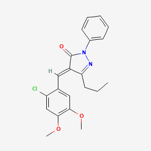 (4E)-4-(2-chloro-4,5-dimethoxybenzylidene)-2-phenyl-5-propyl-2,4-dihydro-3H-pyrazol-3-one