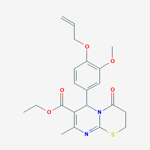 molecular formula C21H24N2O5S B15029512 ethyl 6-[4-(allyloxy)-3-methoxyphenyl]-8-methyl-4-oxo-3,4-dihydro-2H,6H-pyrimido[2,1-b][1,3]thiazine-7-carboxylate 