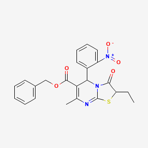 benzyl 2-ethyl-7-methyl-5-(2-nitrophenyl)-3-oxo-2,3-dihydro-5H-[1,3]thiazolo[3,2-a]pyrimidine-6-carboxylate