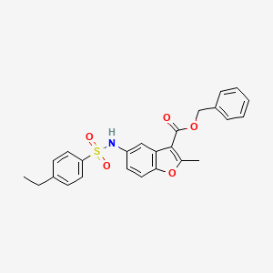 molecular formula C25H23NO5S B15029534 Benzyl 5-{[(4-ethylphenyl)sulfonyl]amino}-2-methyl-1-benzofuran-3-carboxylate 