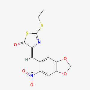 (4Z)-2-(ethylsulfanyl)-4-[(6-nitro-1,3-benzodioxol-5-yl)methylidene]-1,3-thiazol-5(4H)-one