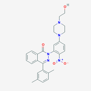 molecular formula C28H29N5O4 B15029585 4-(2,5-dimethylphenyl)-2-{5-[4-(2-hydroxyethyl)-1-piperazinyl]-2-nitrophenyl}-1(2H)-phthalazinone 