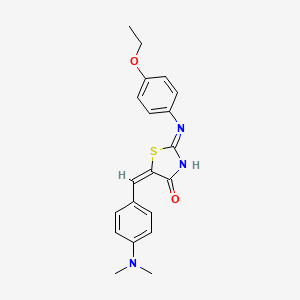 molecular formula C20H21N3O2S B15029593 (2E,5E)-5-[4-(dimethylamino)benzylidene]-2-[(4-ethoxyphenyl)imino]-1,3-thiazolidin-4-one 