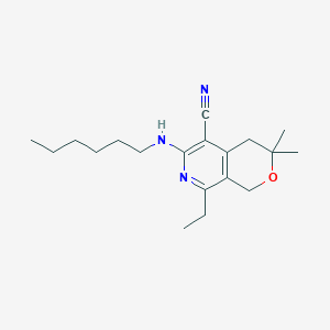 8-ethyl-6-(hexylamino)-3,3-dimethyl-3,4-dihydro-1H-pyrano[3,4-c]pyridine-5-carbonitrile