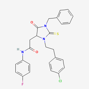 molecular formula C26H23ClFN3O2S B15029637 2-{1-benzyl-3-[2-(4-chlorophenyl)ethyl]-5-oxo-2-thioxoimidazolidin-4-yl}-N-(4-fluorophenyl)acetamide 