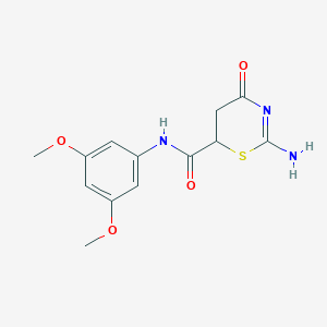 molecular formula C13H15N3O4S B15029656 2-amino-N-(3,5-dimethoxyphenyl)-4-oxo-5,6-dihydro-4H-1,3-thiazine-6-carboxamide 