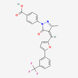 4-[(4Z)-3-methyl-5-oxo-4-({5-[3-(trifluoromethyl)phenyl]furan-2-yl}methylidene)-4,5-dihydro-1H-pyrazol-1-yl]benzoic acid