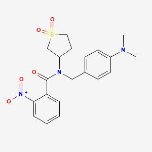 molecular formula C20H23N3O5S B15029716 N-[4-(dimethylamino)benzyl]-N-(1,1-dioxidotetrahydrothiophen-3-yl)-2-nitrobenzamide 