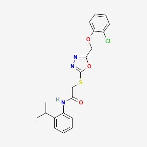 2-({5-[(2-chlorophenoxy)methyl]-1,3,4-oxadiazol-2-yl}sulfanyl)-N-[2-(propan-2-yl)phenyl]acetamide