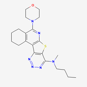 N-butyl-N-methyl-8-morpholin-4-yl-11-thia-9,14,15,16-tetrazatetracyclo[8.7.0.02,7.012,17]heptadeca-1(10),2(7),8,12(17),13,15-hexaen-13-amine