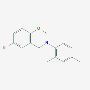 molecular formula C16H16BrNO B15029778 6-bromo-3-(2,4-dimethylphenyl)-3,4-dihydro-2H-1,3-benzoxazine 