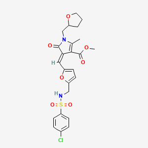 methyl (4E)-4-{[5-({[(4-chlorophenyl)sulfonyl]amino}methyl)furan-2-yl]methylidene}-2-methyl-5-oxo-1-(tetrahydrofuran-2-ylmethyl)-4,5-dihydro-1H-pyrrole-3-carboxylate