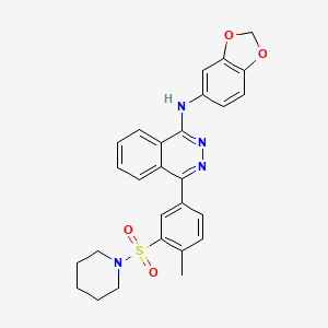 N-(1,3-benzodioxol-5-yl)-4-[4-methyl-3-(piperidin-1-ylsulfonyl)phenyl]phthalazin-1-amine