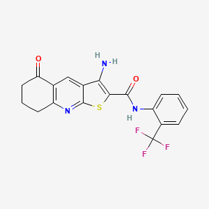 3-amino-5-oxo-N-[2-(trifluoromethyl)phenyl]-5,6,7,8-tetrahydrothieno[2,3-b]quinoline-2-carboxamide