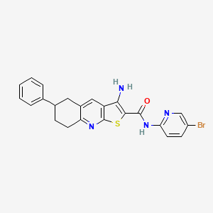 3-Amino-N-(5-bromopyridin-2-YL)-6-phenyl-5H,6H,7H,8H-thieno[2,3-B]quinoline-2-carboxamide