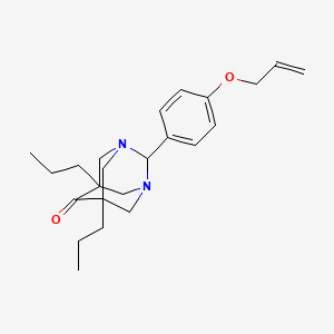 molecular formula C23H32N2O2 B15029864 Tricyclo[3.3.1.1(3,7)]decan-6-one, 2-(4-allyloxyphenyl)-5,7-dipropyl-1,3-diaza- 