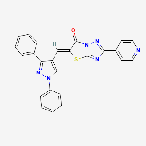 (5Z)-5-[(1,3-diphenyl-1H-pyrazol-4-yl)methylidene]-2-(pyridin-4-yl)[1,3]thiazolo[3,2-b][1,2,4]triazol-6(5H)-one