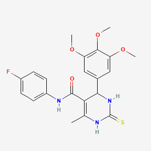 molecular formula C21H22FN3O4S B15029911 N-(4-fluorophenyl)-4-methyl-2-sulfanyl-6-(3,4,5-trimethoxyphenyl)-1,6-dihydropyrimidine-5-carboxamide 