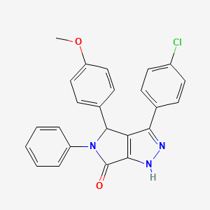 molecular formula C24H18ClN3O2 B15029913 3-(4-chlorophenyl)-4-(4-methoxyphenyl)-5-phenyl-4,5-dihydropyrrolo[3,4-c]pyrazol-6(1H)-one 