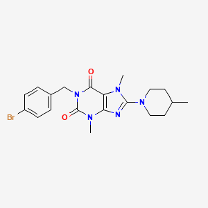 molecular formula C20H24BrN5O2 B15029915 1-(4-bromobenzyl)-3,7-dimethyl-8-(4-methylpiperidin-1-yl)-3,7-dihydro-1H-purine-2,6-dione 