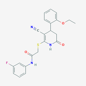 2-{[3-cyano-4-(2-ethoxyphenyl)-6-oxo-1,4,5,6-tetrahydropyridin-2-yl]sulfanyl}-N-(3-fluorophenyl)acetamide