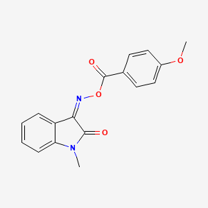 molecular formula C17H14N2O4 B15029945 (3Z)-3-({[(4-methoxyphenyl)carbonyl]oxy}imino)-1-methyl-1,3-dihydro-2H-indol-2-one 