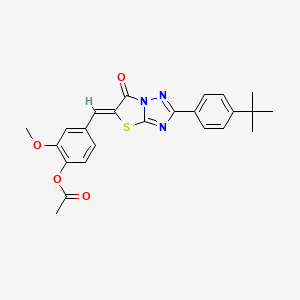 4-{(Z)-[2-(4-tert-butylphenyl)-6-oxo[1,3]thiazolo[3,2-b][1,2,4]triazol-5(6H)-ylidene]methyl}-2-methoxyphenyl acetate