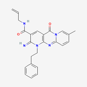 6-imino-13-methyl-2-oxo-7-(2-phenylethyl)-N-prop-2-enyl-1,7,9-triazatricyclo[8.4.0.03,8]tetradeca-3(8),4,9,11,13-pentaene-5-carboxamide