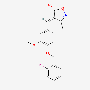 molecular formula C19H16FNO4 B15029980 (4E)-4-[[4-[(2-fluorophenyl)methoxy]-3-methoxyphenyl]methylidene]-3-methyl-1,2-oxazol-5-one 