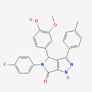 molecular formula C25H20FN3O3 B15029990 5-(4-fluorophenyl)-4-(4-hydroxy-3-methoxyphenyl)-3-(4-methylphenyl)-4,5-dihydropyrrolo[3,4-c]pyrazol-6(1H)-one 