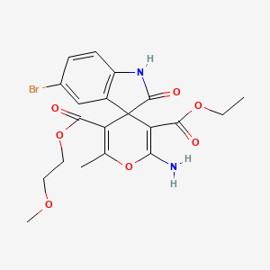 ethyl 2-amino-11-bromo-5-[(2-methoxyethyl)oxycarbonyl]-6-methyl-8-oxospiro[4H-pyran-4,3'-indoline]-3-carboxylate