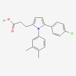 molecular formula C21H20ClNO2 B15030033 3-[5-(4-chlorophenyl)-1-(3,4-dimethylphenyl)-1H-pyrrol-2-yl]propanoic acid 