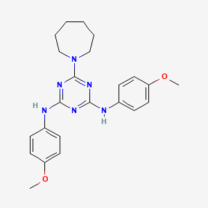 6-(azepan-1-yl)-N,N'-bis(4-methoxyphenyl)-1,3,5-triazine-2,4-diamine