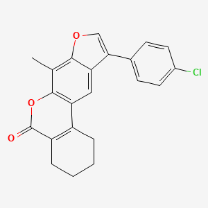 molecular formula C22H17ClO3 B15030056 10-(4-chlorophenyl)-7-methyl-1,2,3,4-tetrahydro-5H-benzo[c]furo[3,2-g]chromen-5-one 