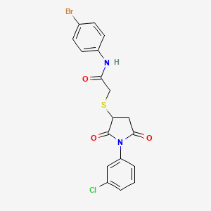 N-(4-bromophenyl)-2-{[1-(3-chlorophenyl)-2,5-dioxopyrrolidin-3-yl]sulfanyl}acetamide