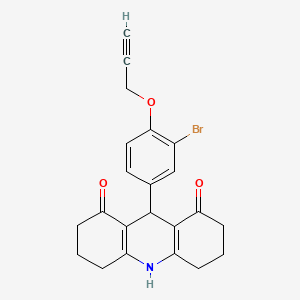 molecular formula C22H20BrNO3 B15030083 9-[3-bromo-4-(prop-2-yn-1-yloxy)phenyl]-3,4,6,7,9,10-hexahydroacridine-1,8(2H,5H)-dione 