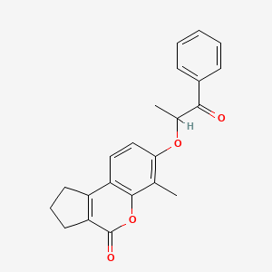 molecular formula C22H20O4 B15030105 6-methyl-7-[(1-oxo-1-phenylpropan-2-yl)oxy]-2,3-dihydrocyclopenta[c]chromen-4(1H)-one 