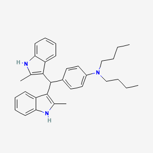 4-[bis(2-methyl-1H-indol-3-yl)methyl]-N,N-dibutylaniline