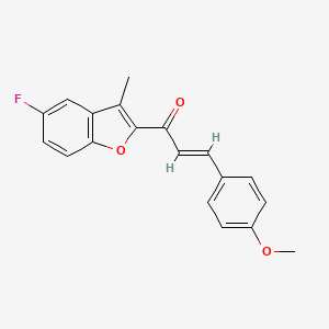 molecular formula C19H15FO3 B15030129 (2E)-1-(5-fluoro-3-methyl-1-benzofuran-2-yl)-3-(4-methoxyphenyl)prop-2-en-1-one 