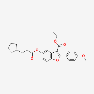 Ethyl 5-[(3-cyclopentylpropanoyl)oxy]-2-(4-methoxyphenyl)-1-benzofuran-3-carboxylate