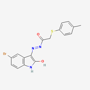 molecular formula C17H14BrN3O2S B15030164 N'-[(3Z)-5-bromo-2-oxo-1,2-dihydro-3H-indol-3-ylidene]-2-[(4-methylphenyl)sulfanyl]acetohydrazide 